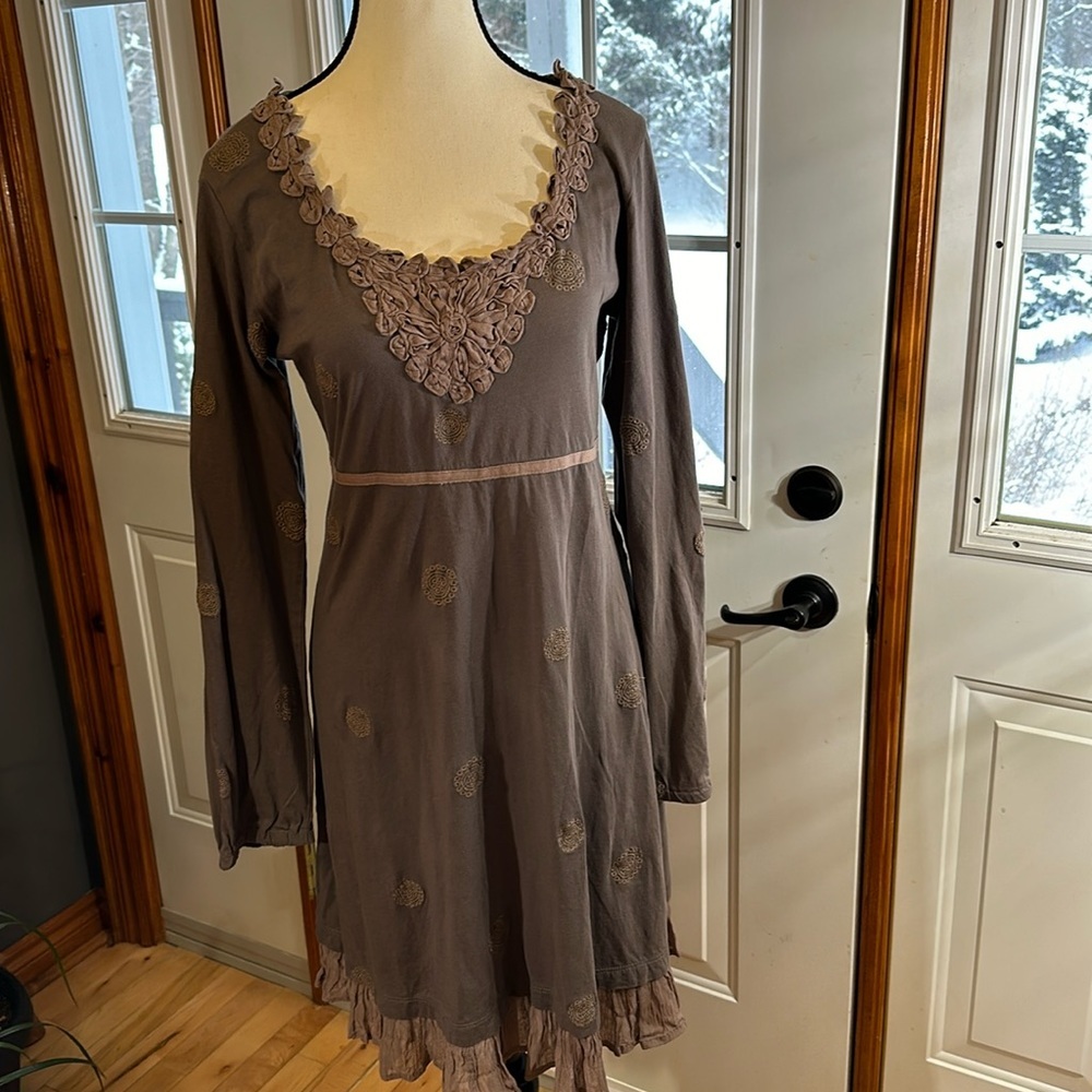 Cream Long Sleeve Dress